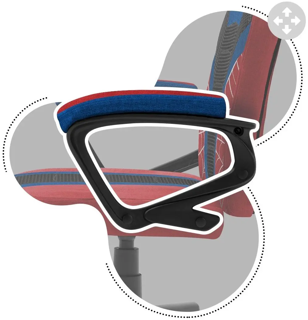 Fotoliu gaming pentru copii Huzaro Ranger Spider Mesh 1.0 (Black/Red/Blue) - 9