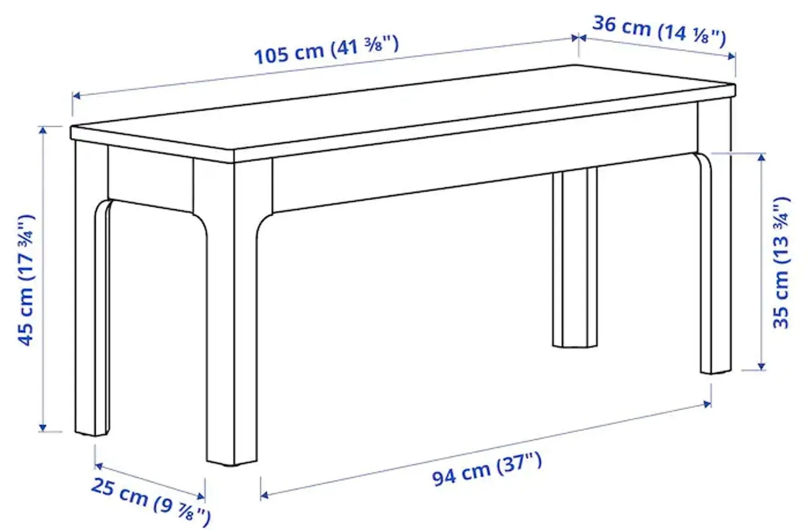 Скамья для кухни Ekedalen 105x36 (Темно-коричневый)
