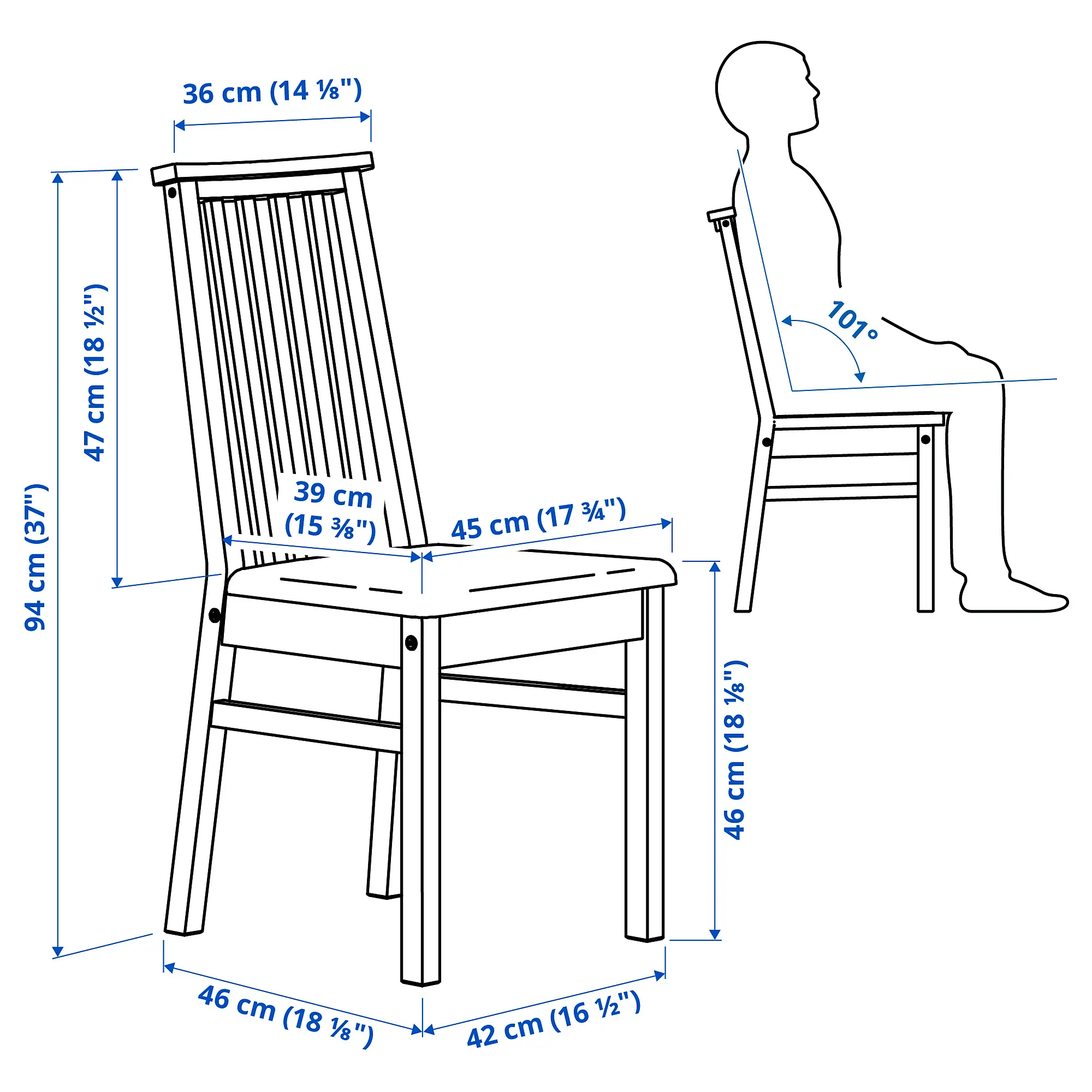 Scaun Ikea Alhult/Bomstad (Negru)