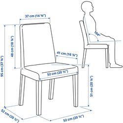 Scaun Ikea Bergmund/Gunnared (Alb/Gri) Thumb