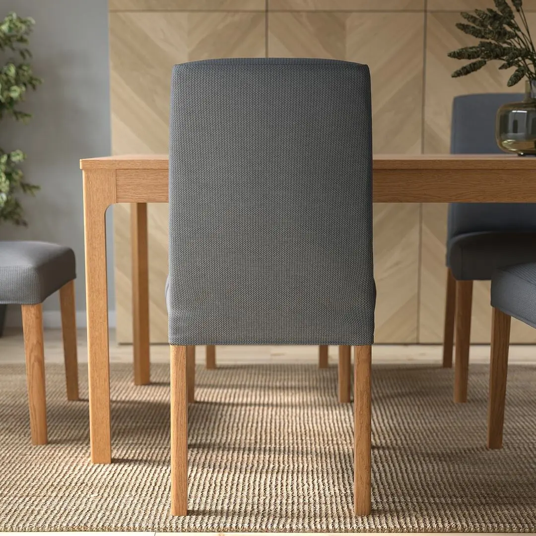 Scaun Ikea Bergmund/Nykvarn (Aspect Stejar/Gri)