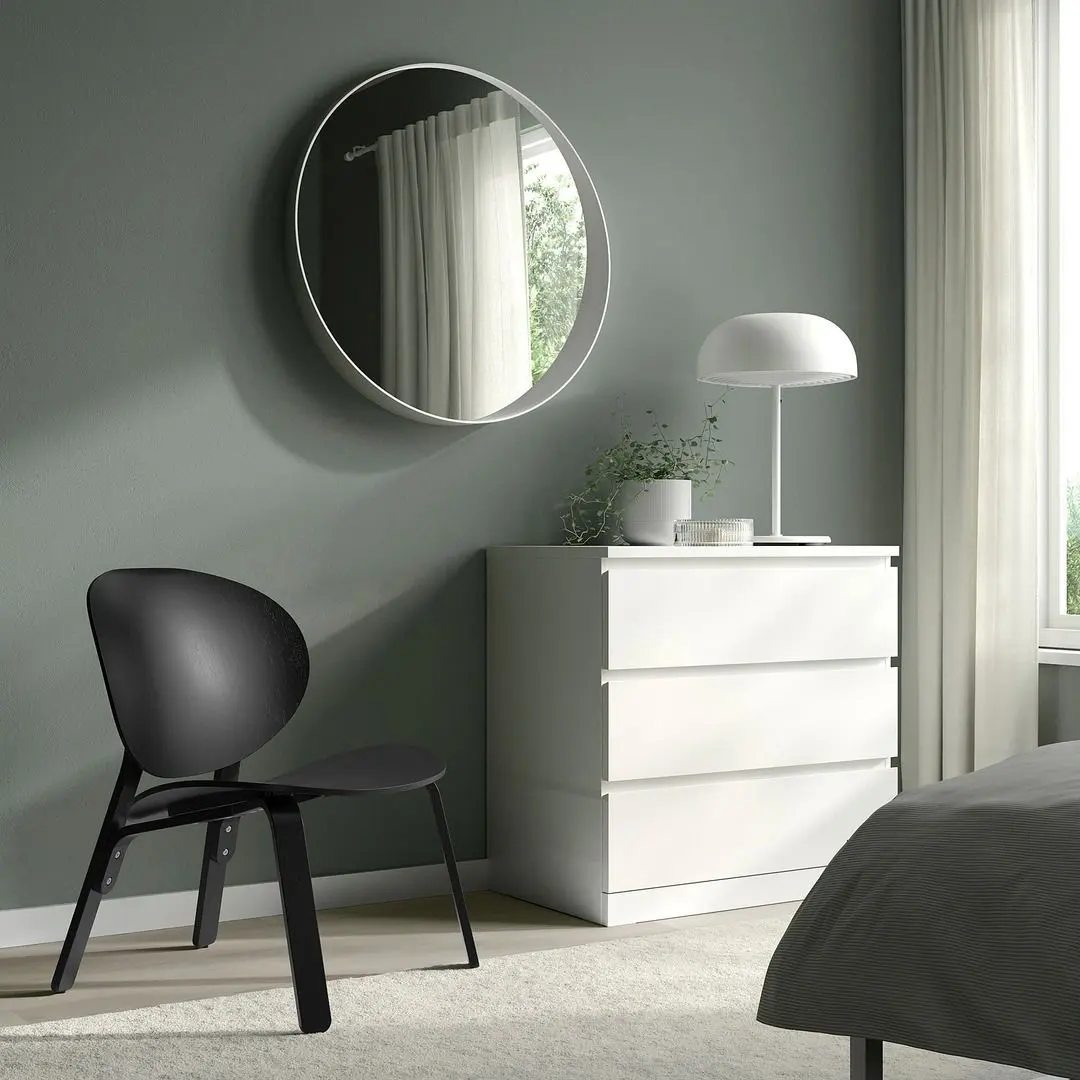 Scaun Ikea Froset (Vopsit Negru/Furnir Stejar)