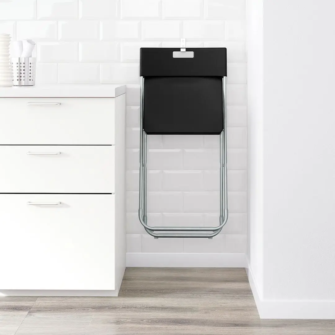 Scaun Ikea Gunde pliant (Negru)