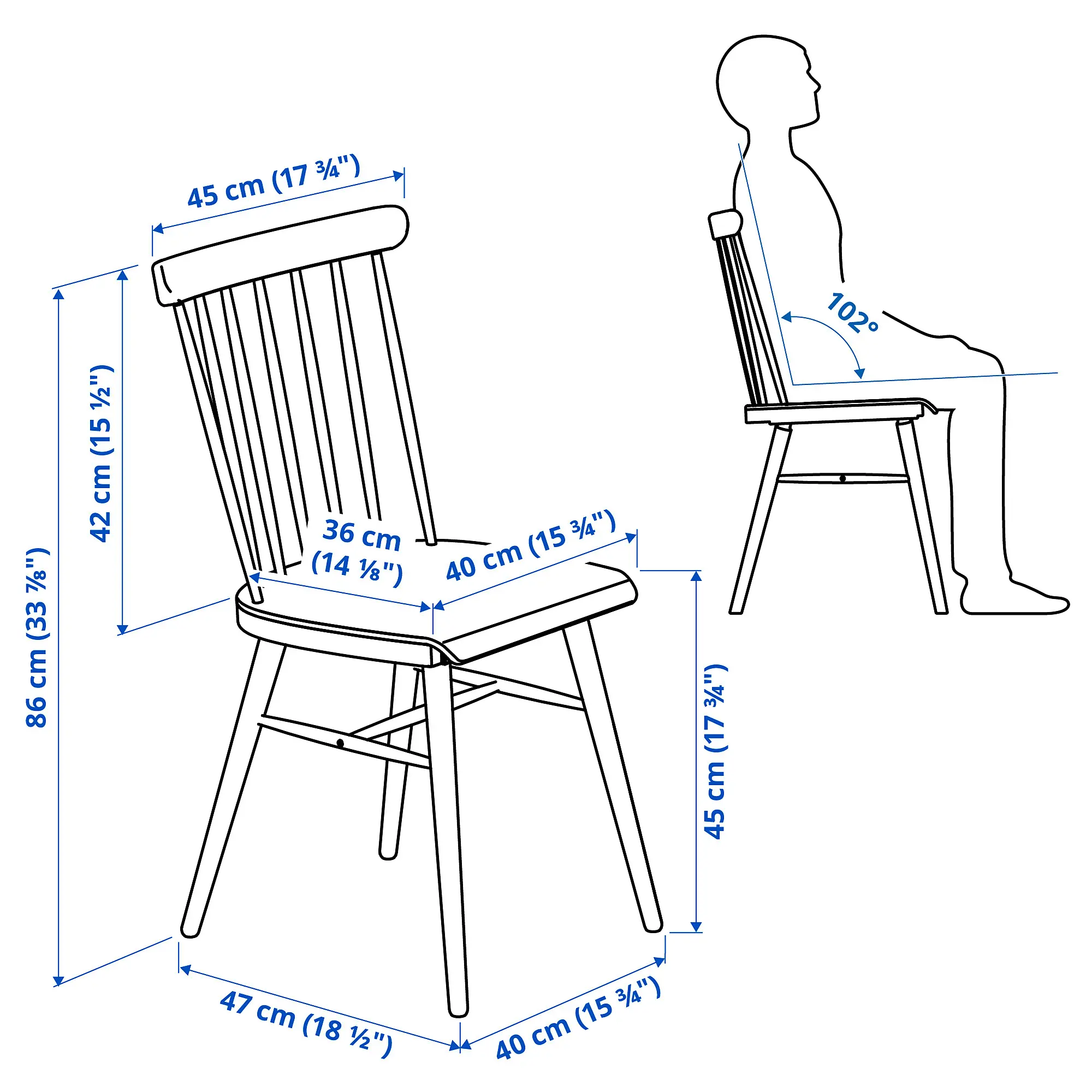 Scaun Ikea Hogved (Furnir mesteacan)