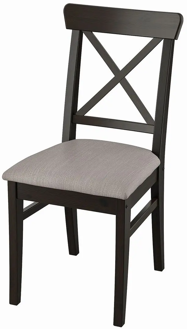 Scaun Ikea Ingolf (Negru-Maro/Nolhaga Gri-Bej)
