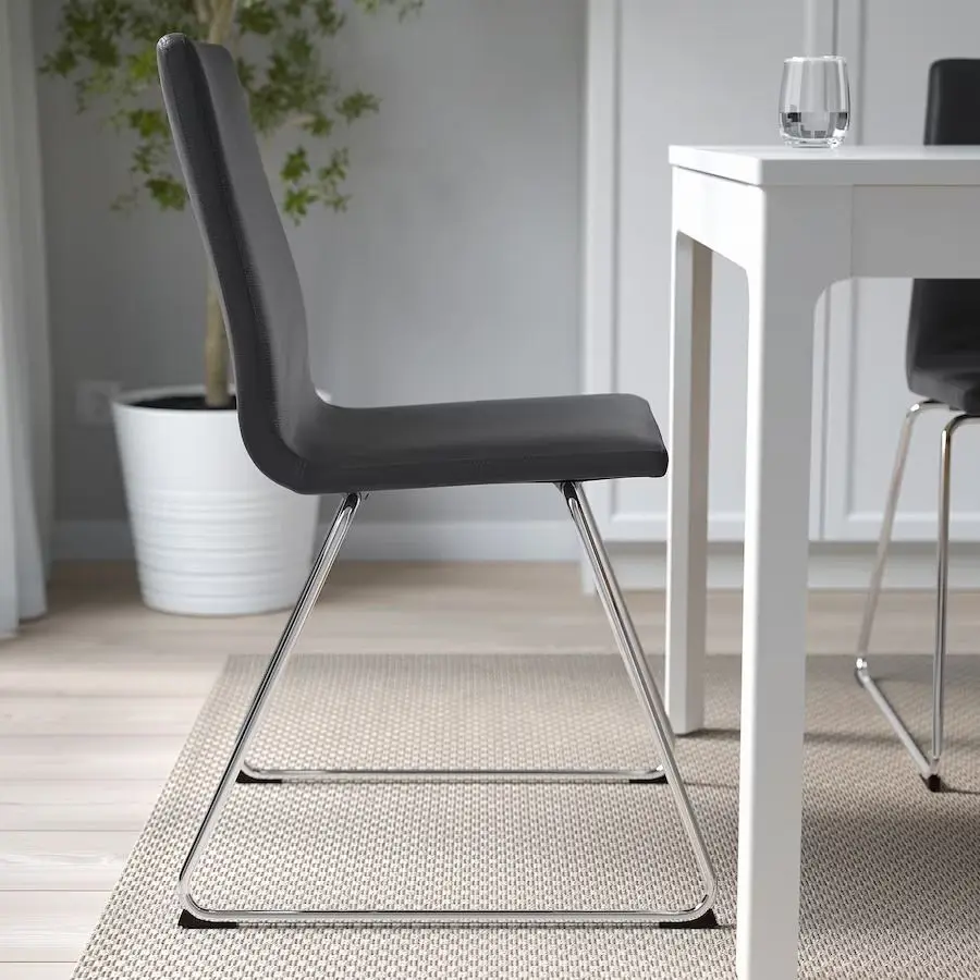 Scaun Ikea Lillanas (Cromat/Negru)