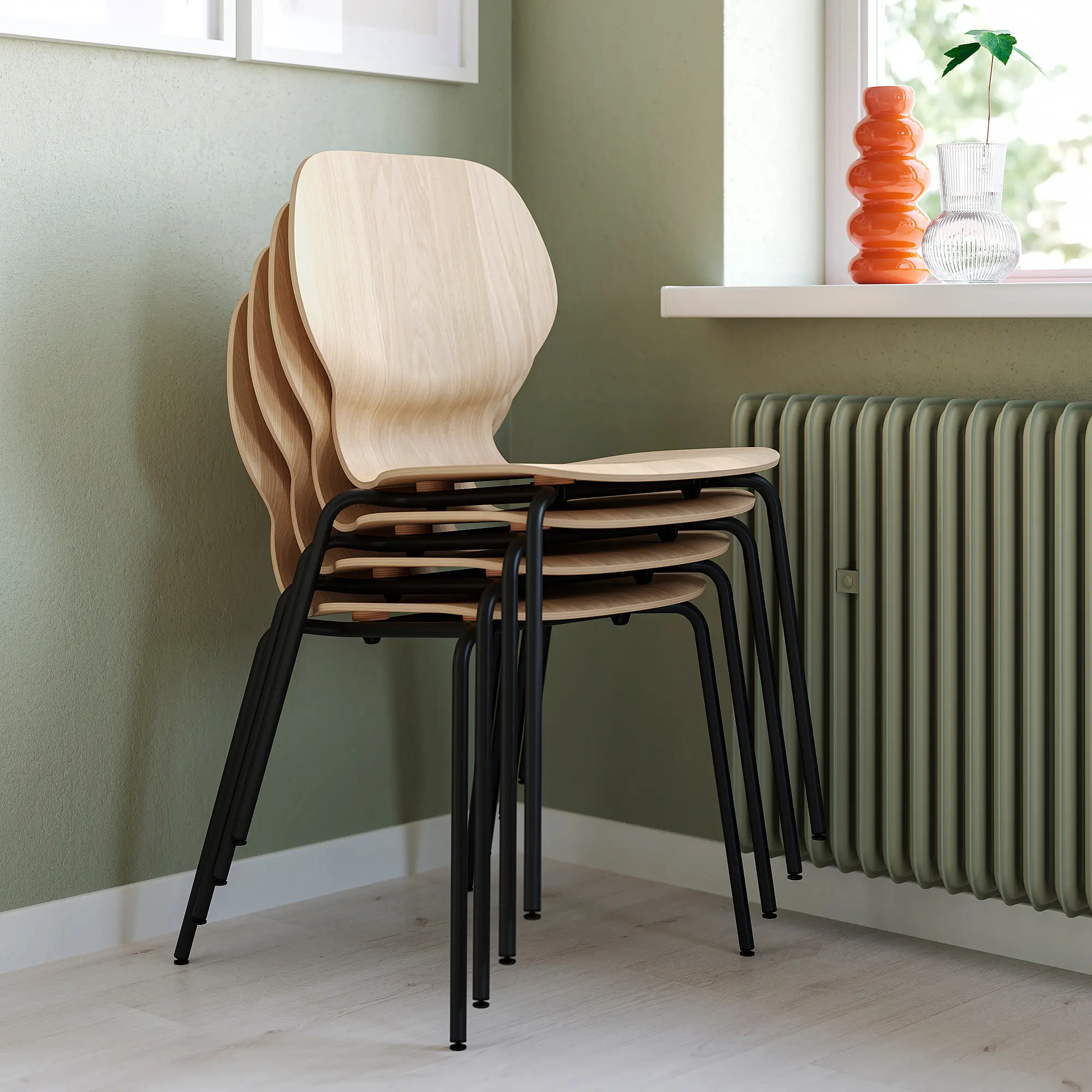 Scaun Ikea Skalsta furnir stejar (Stejar/Negru-gri)