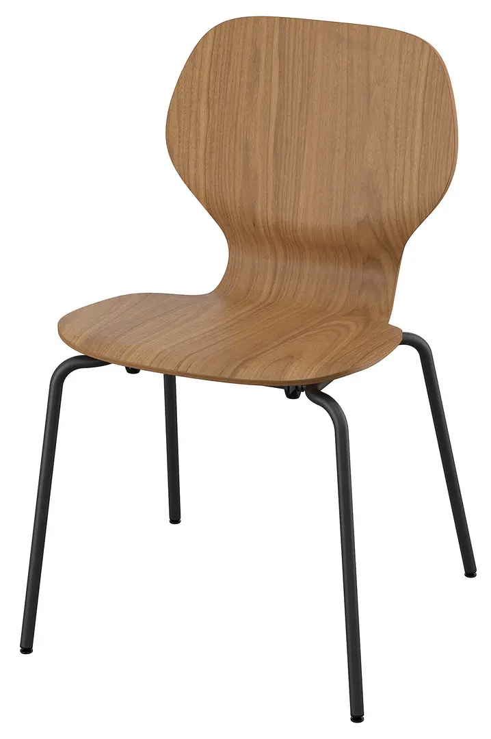 Стул Ikea Skalsta ореховый шпон (Орех/Серо-черный)