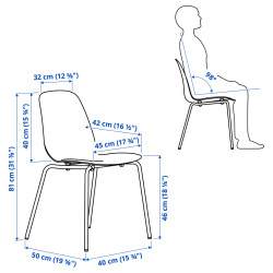 Scaun Ikea Skalsta plastic (Rosu/Negru-gri) Thumb