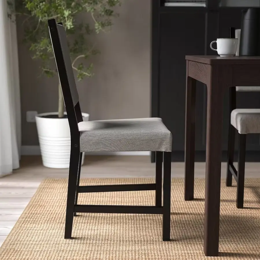 Scaun Ikea Stefan/Knisa (Negru-maro/Gri-bej)