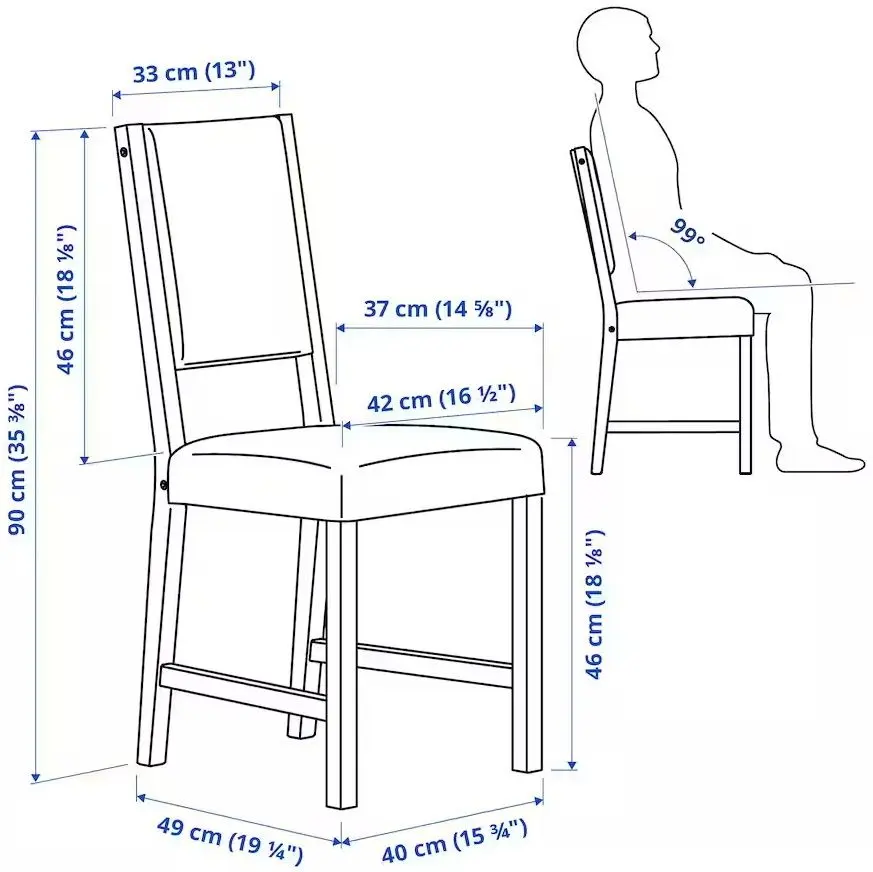 Scaun Ikea Stefan/Knisa (Negru-maro/Gri-bej)