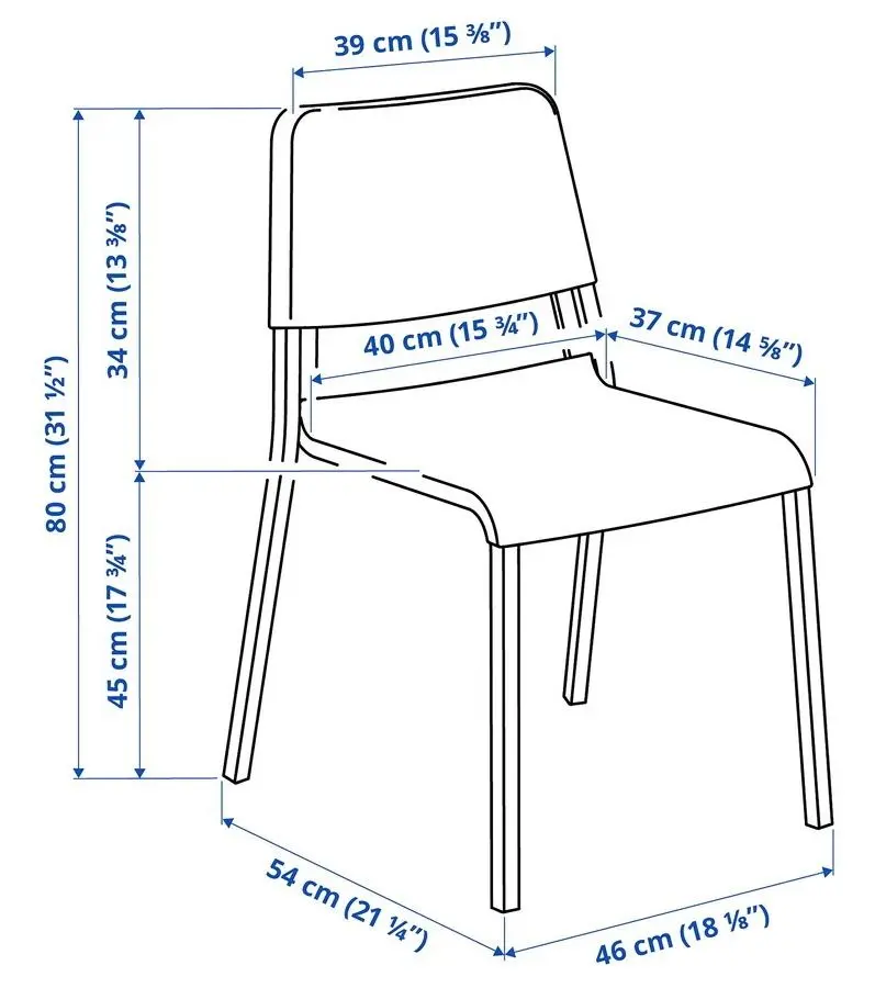 Scaun Ikea Teodores (Albastru)