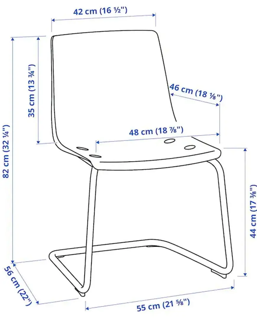 Scaun Ikea Tobias (Gri/Cromat)