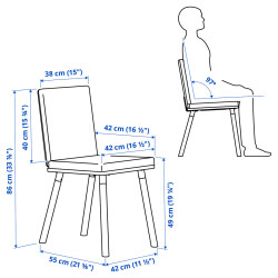 Scaun Ikea Tonstad/Bomstad (Maro-auriu/Aspect stejar) Thumb