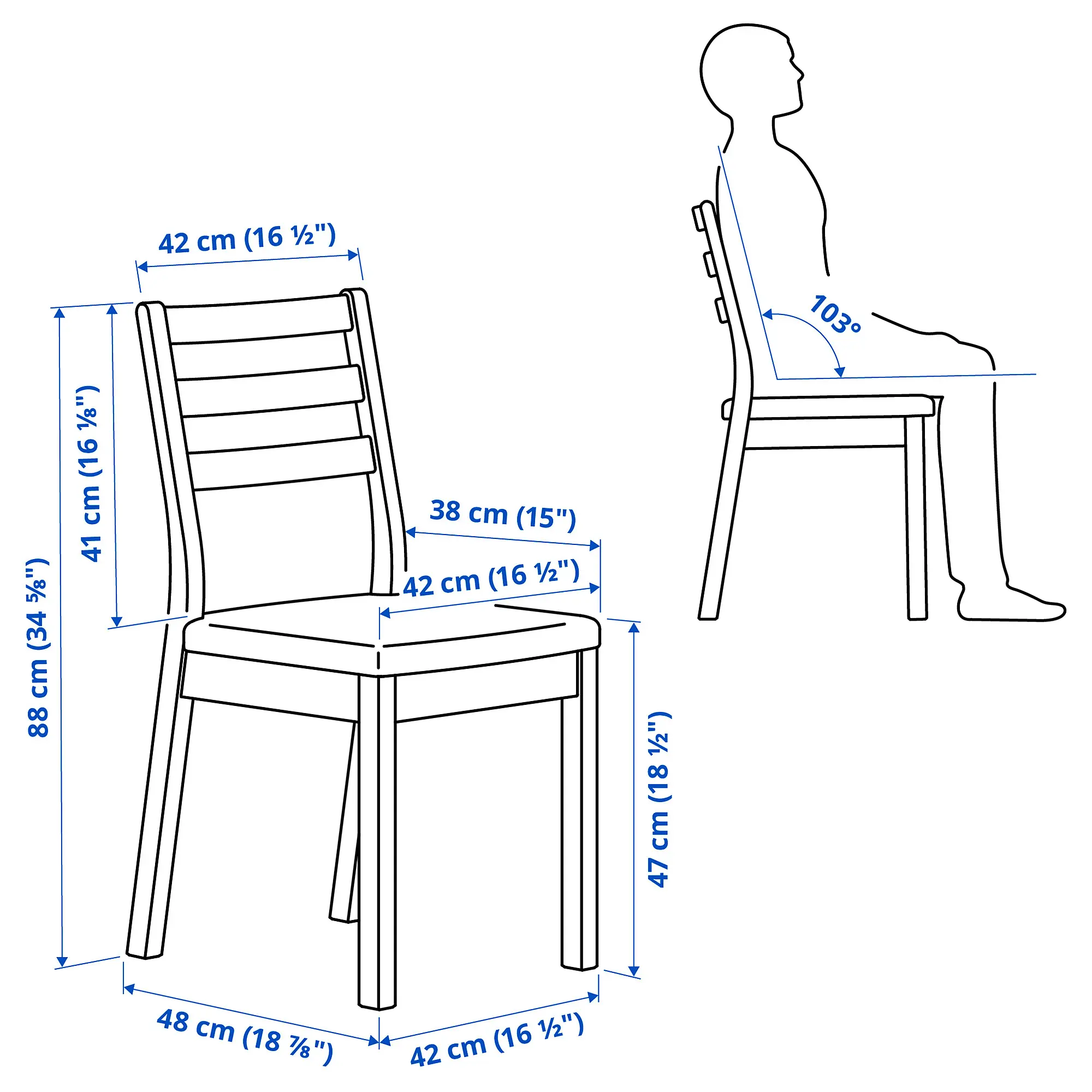 Scaun Ikea Tonstad/Fridtuna (Alb murdar/Bej deschis)