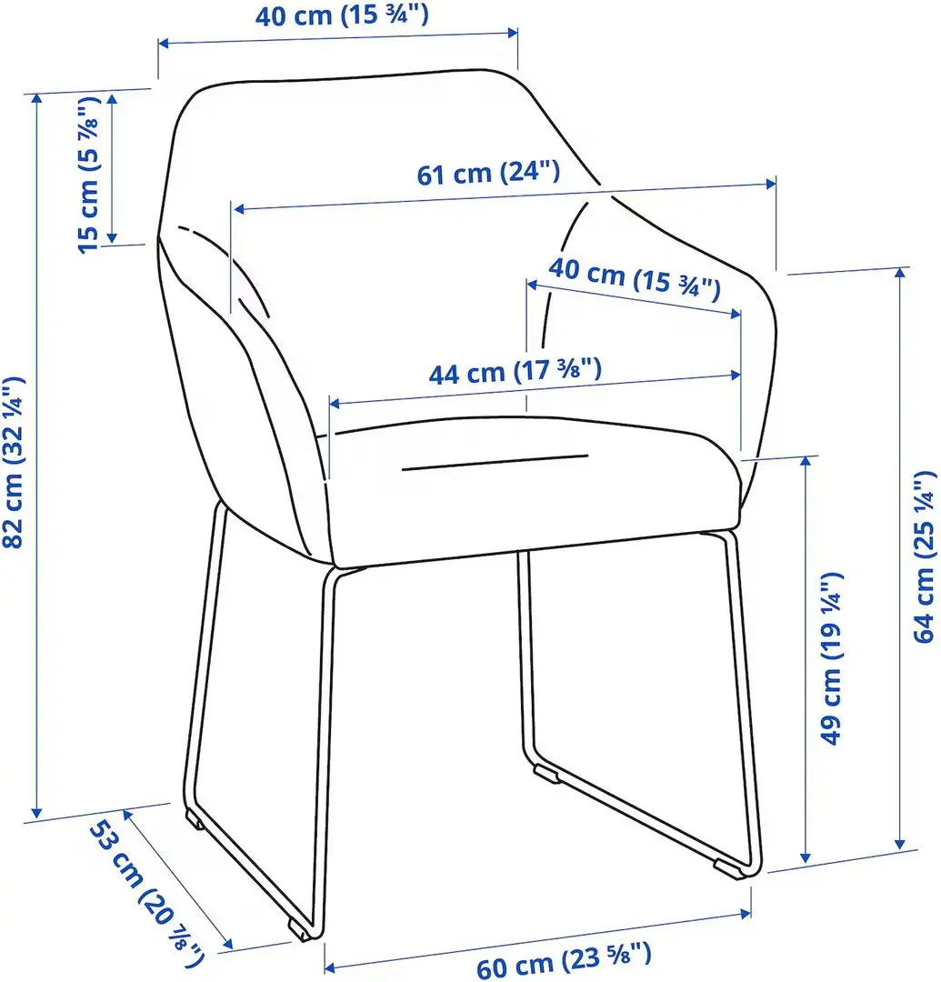 Scaun Ikea Tossberg/Gunnared (Gri inchis/Negru)