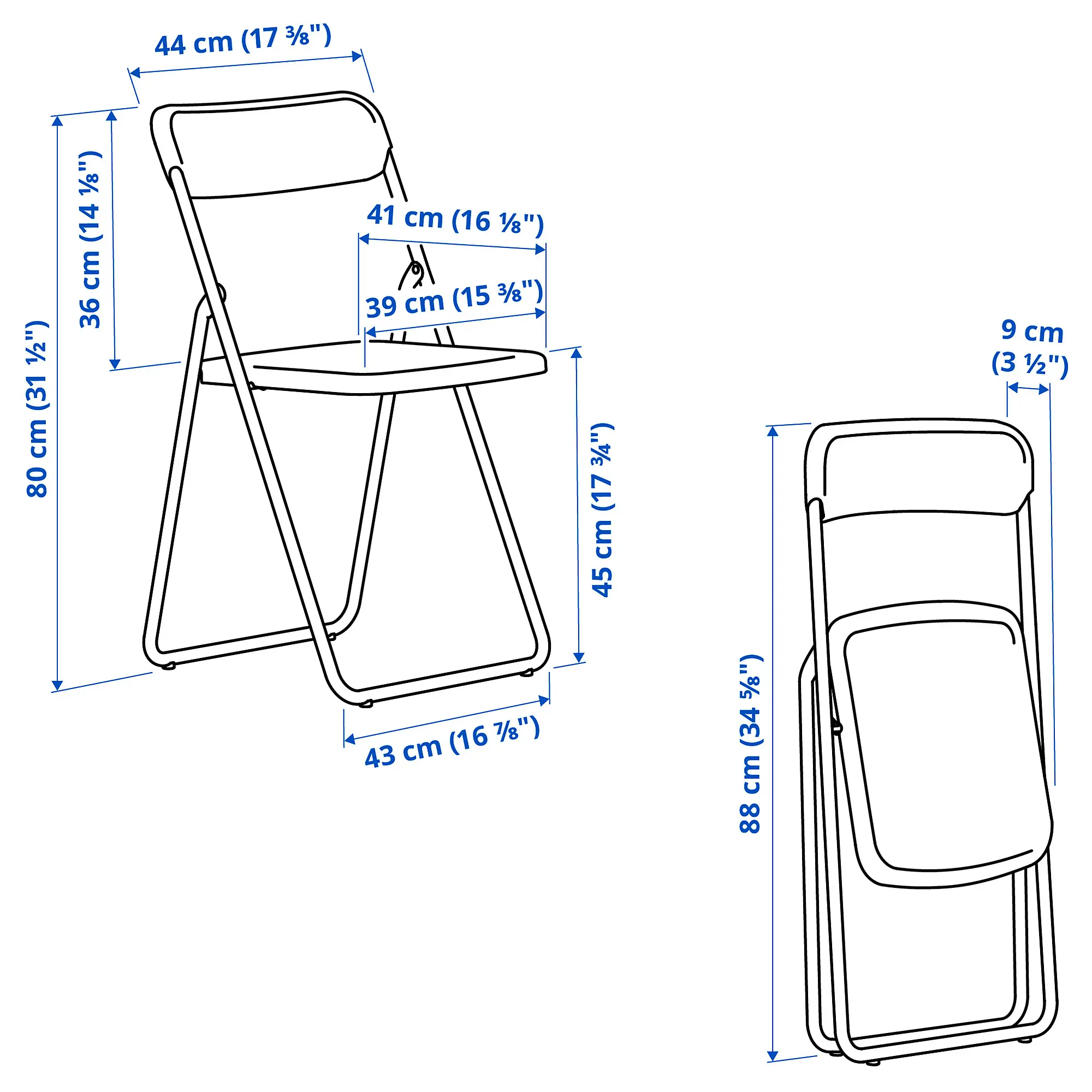 Стул Ikea Vihals складной (Белый)