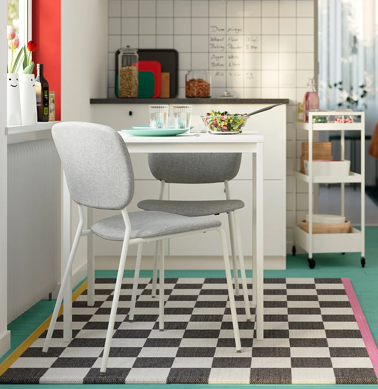 Scaun Ikea Vihals/Tibbleby (Alb/Bej-gri)