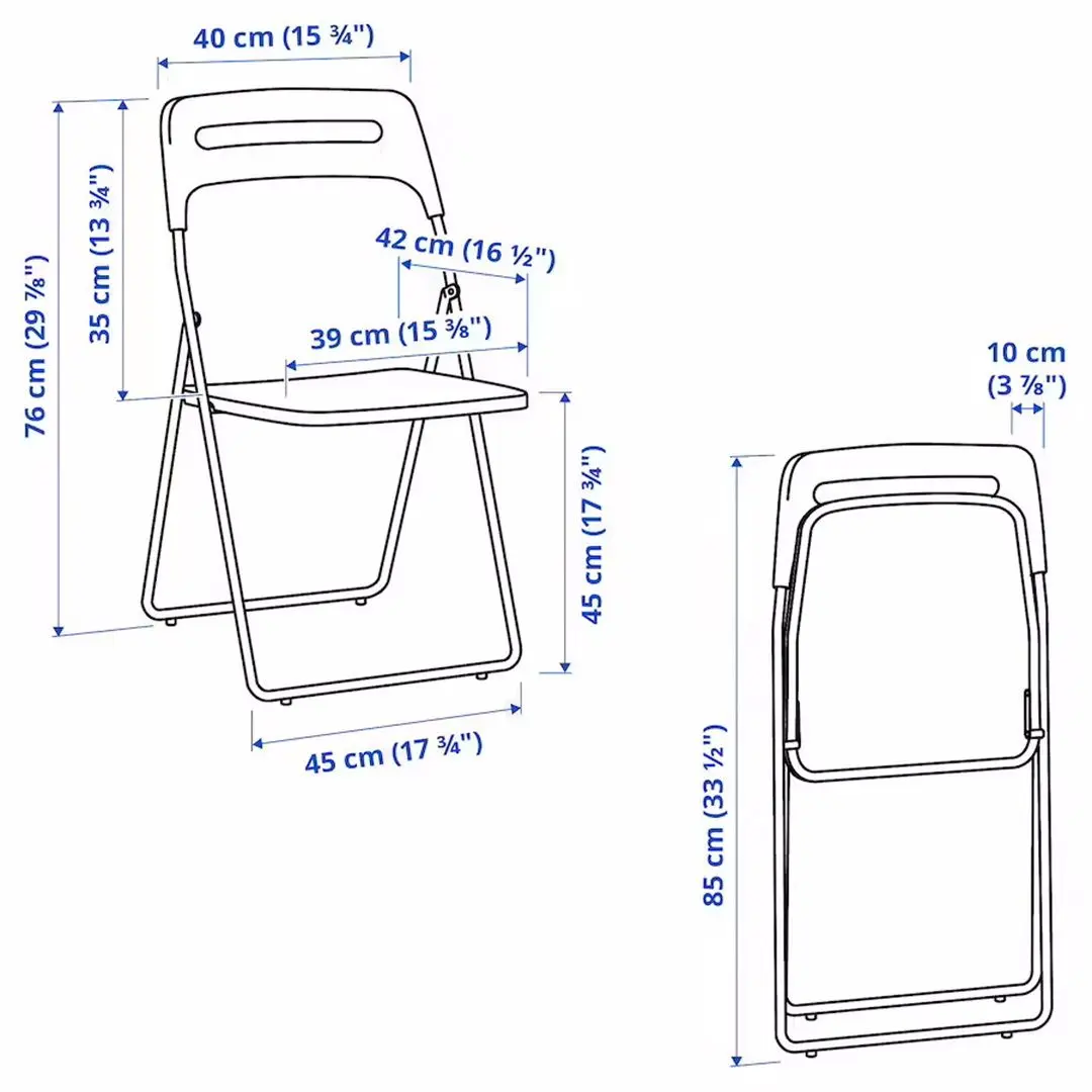 Scaun pliant Ikea Nisse (Negru)