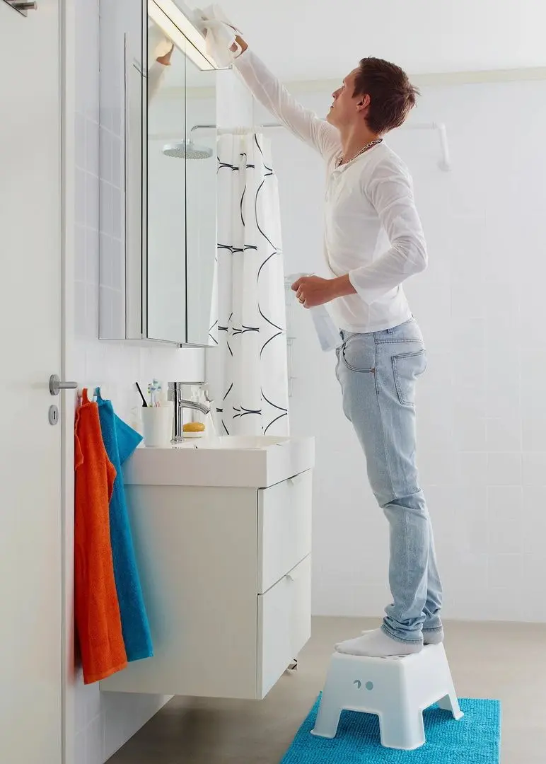 Taburet pentru copii Ikea Bolmen (Alb)