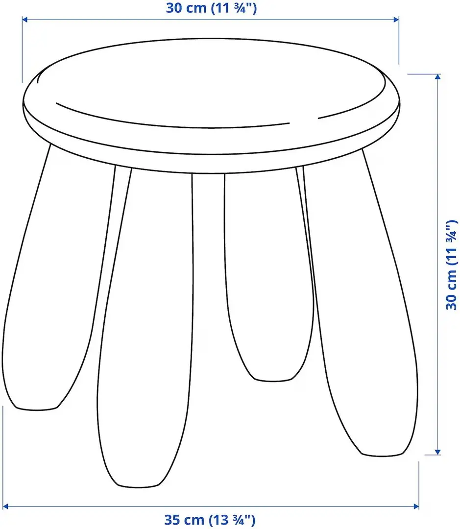 Taburet pentru copii Ikea Mammut (Rosu)