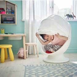 Fotoliu rotativ pentru copii Ikea PS Lomsk (Alb/Rosu) Thumb