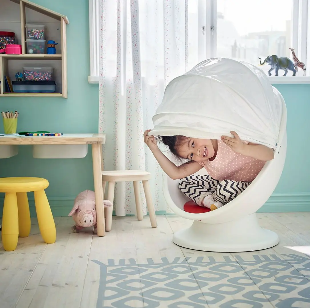 Fotoliu rotativ pentru copii Ikea PS Lomsk (Alb/Rosu)