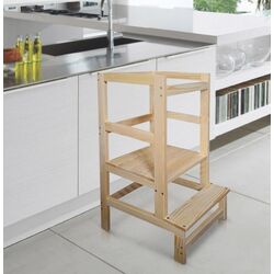 Tabureta-scara pentru copii Kruzzel 24637 (Natural)