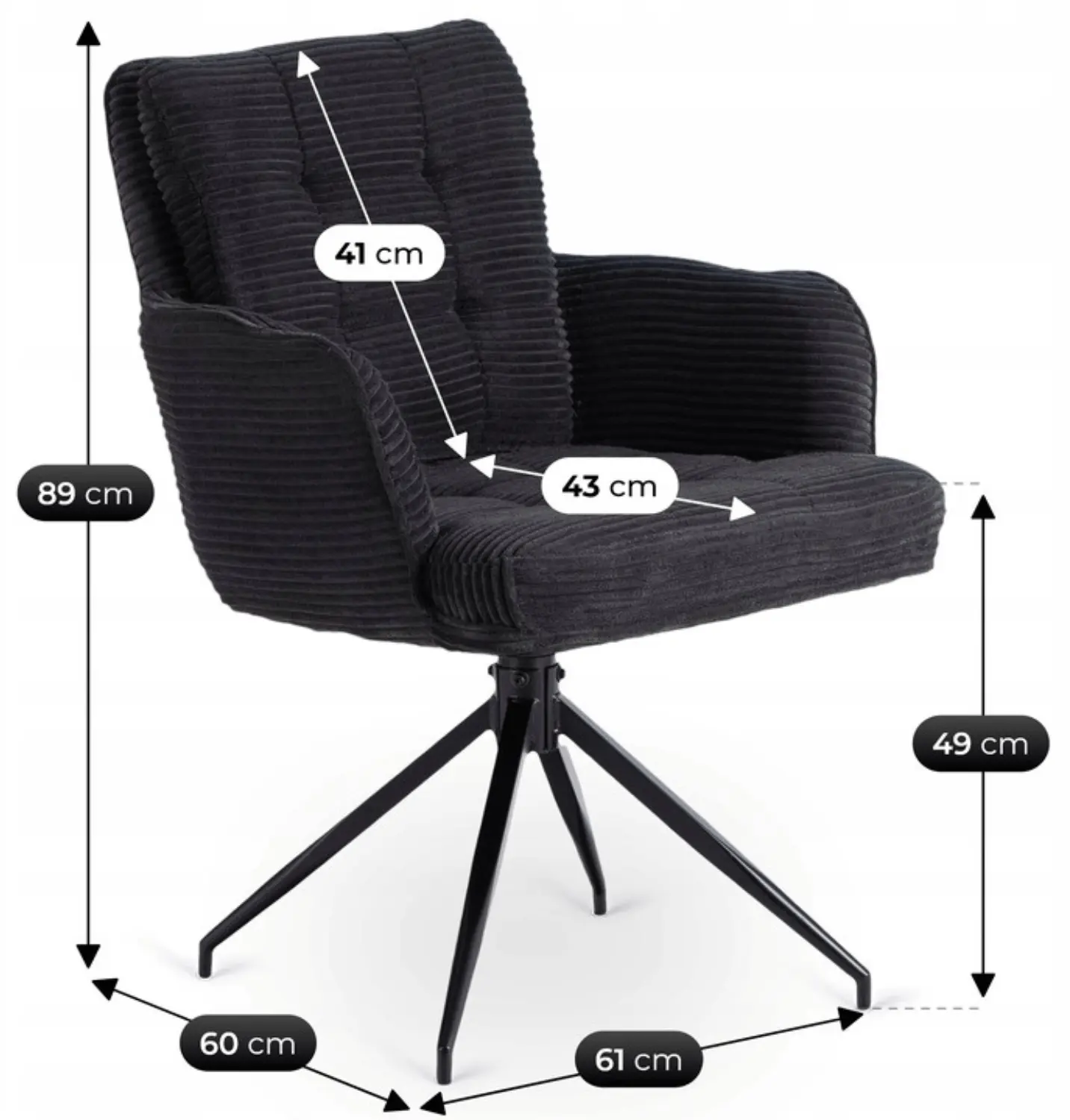 Scaun Mebel Elite Akita (Black)