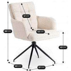 Scaun Mebel Elite Akita (Cream/Black) Thumb