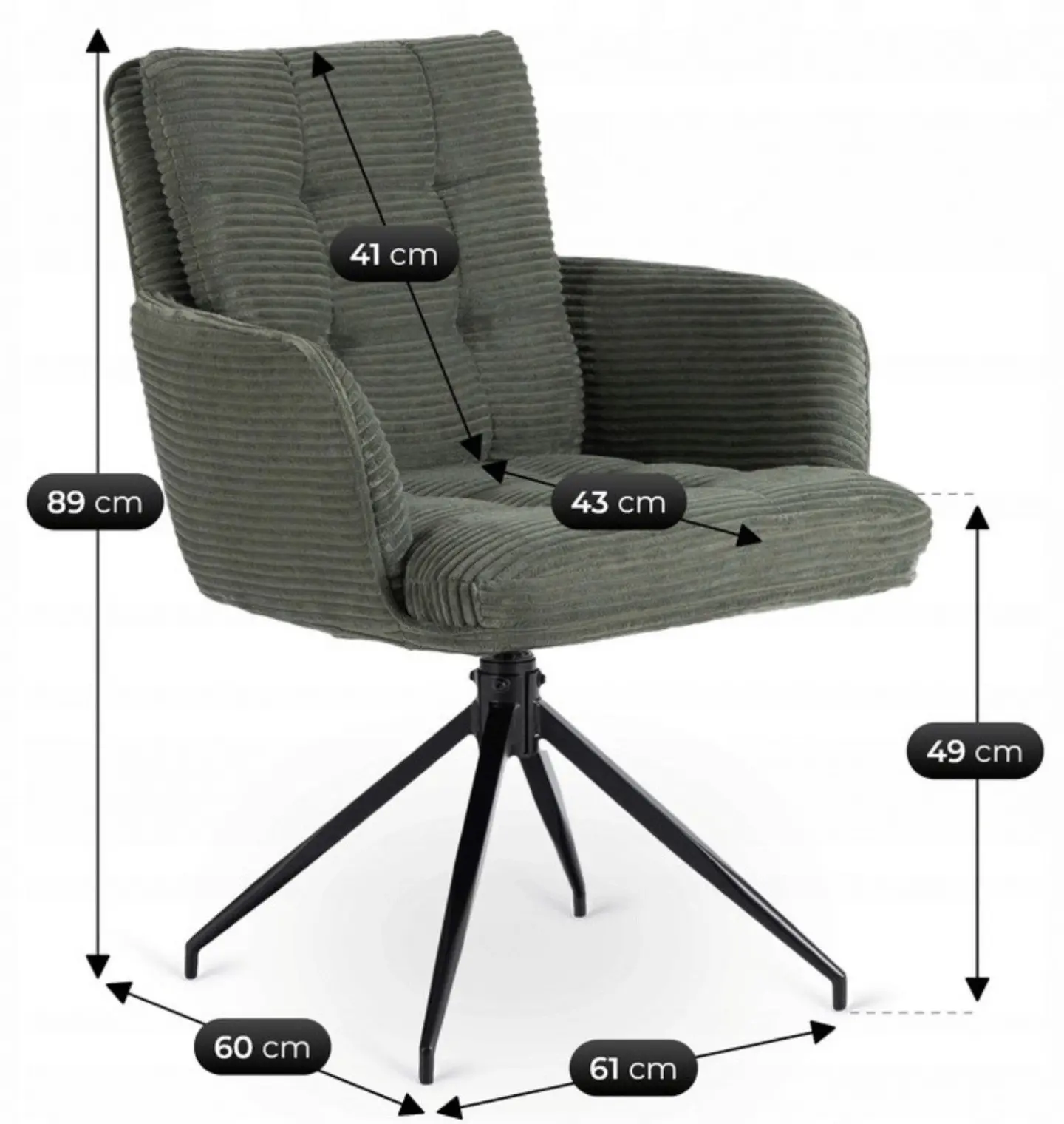 Стул Mebel Elite Akita (Green/Black)