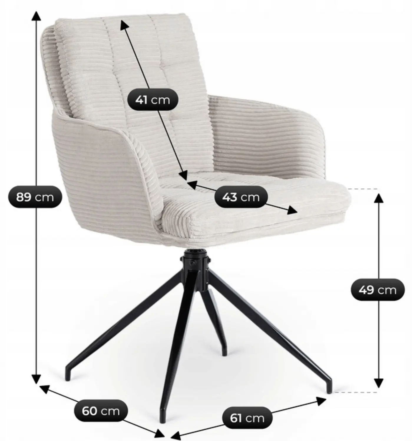 Scaun Mebel Elite Akita (Grey/Black)