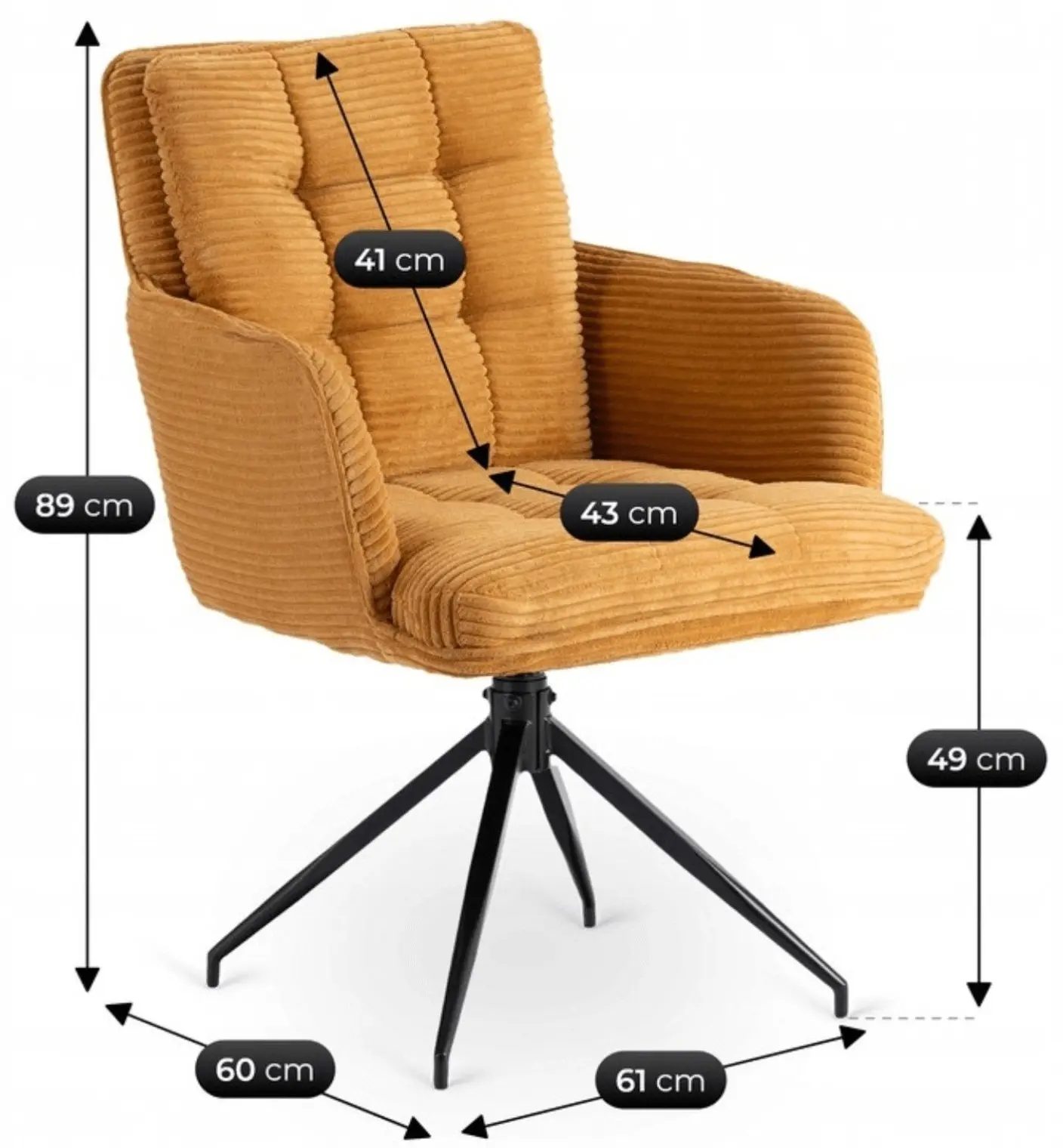 Scaun Mebel Elite Akita (Mustard/Black)