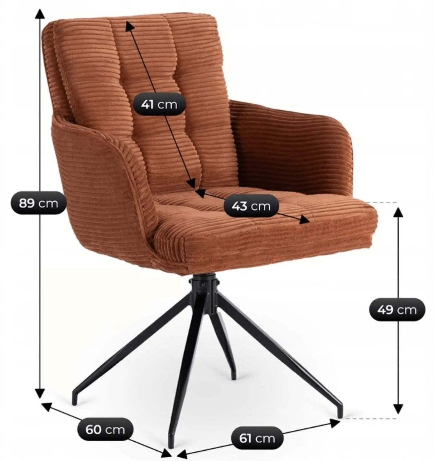 Scaun Mebel Elite Akita (Terracotta/Black)