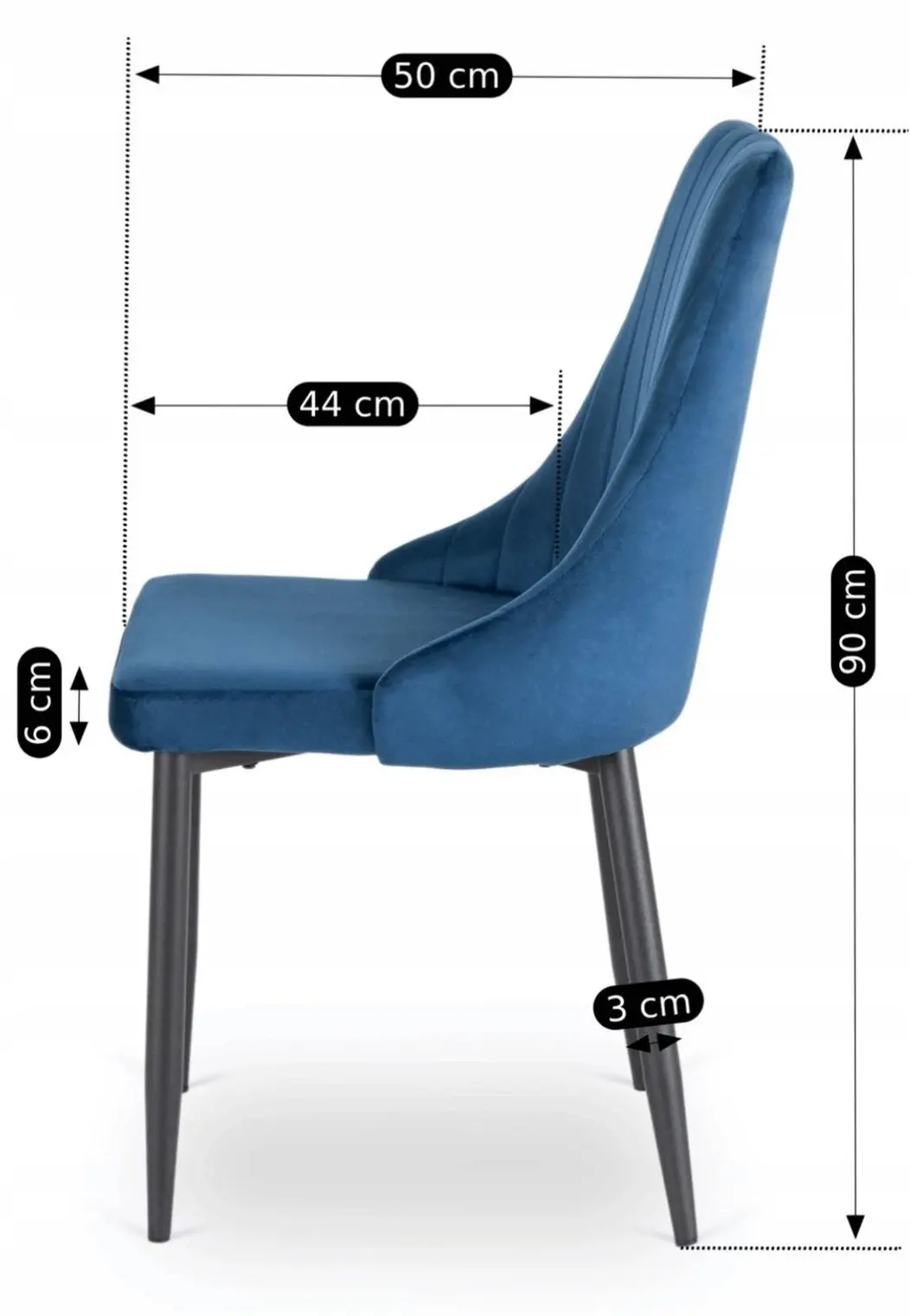 Стул Mebel Elite Bari (Blue/Black)