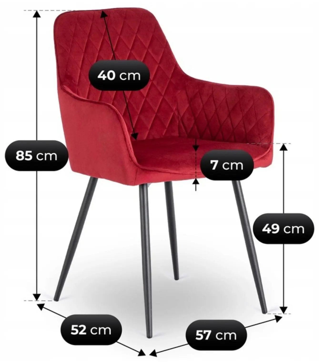 Scaun Mebel Elite Bresso (Burgundy/Black) - 7