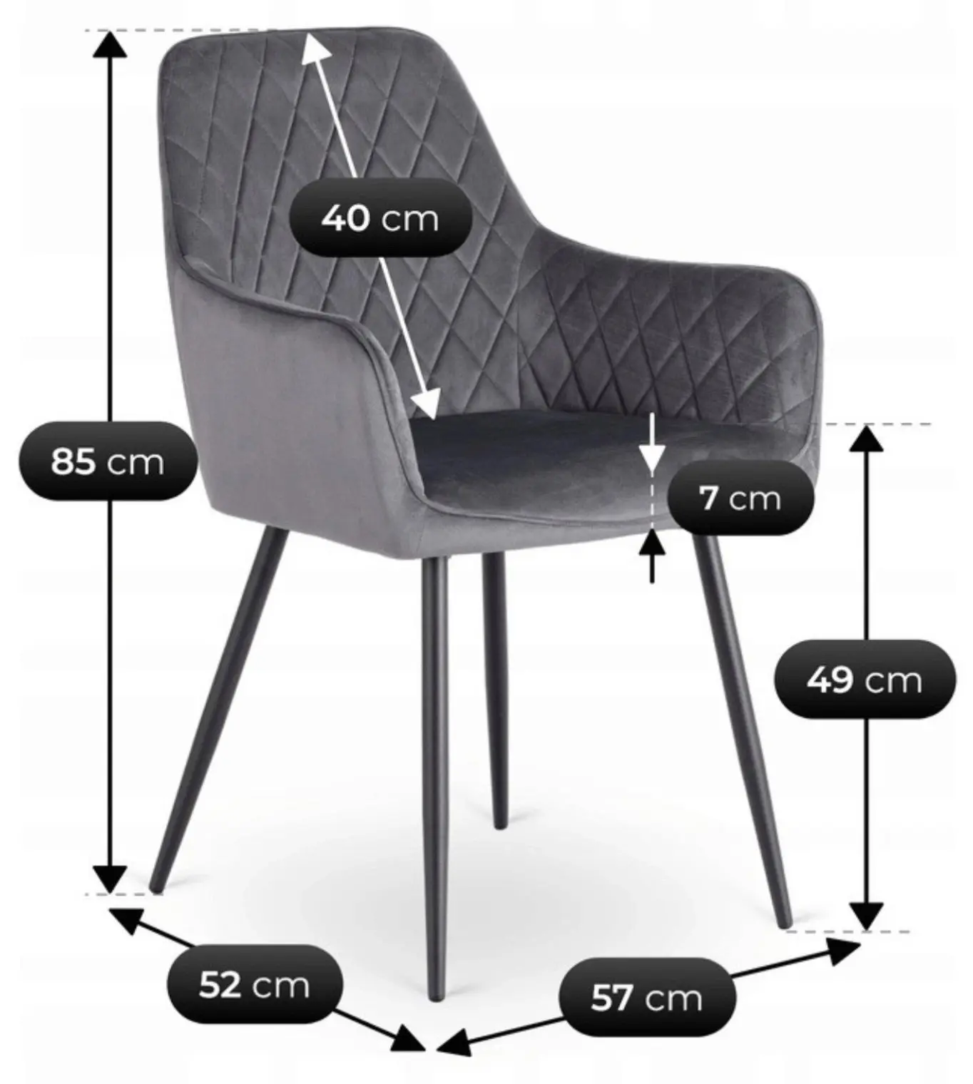 Стул Mebel Elite Bresso (Grey/Black) - 7