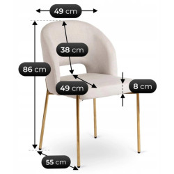Scaun Mebel Elite Bros (Cream/Gold) Thumb