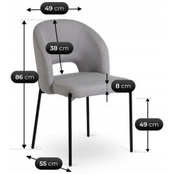 Scaun Mebel Elite Bros (Grey/Black) Thumb