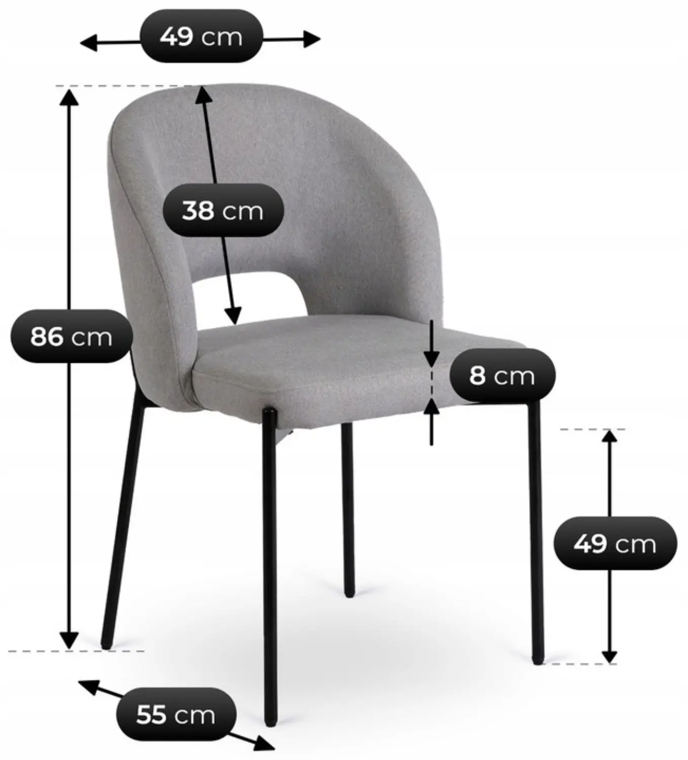 Scaun Mebel Elite Bros (Grey/Black)