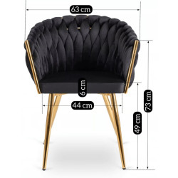 Scaun Mebel Elite Capi (Black/Gold) Thumb