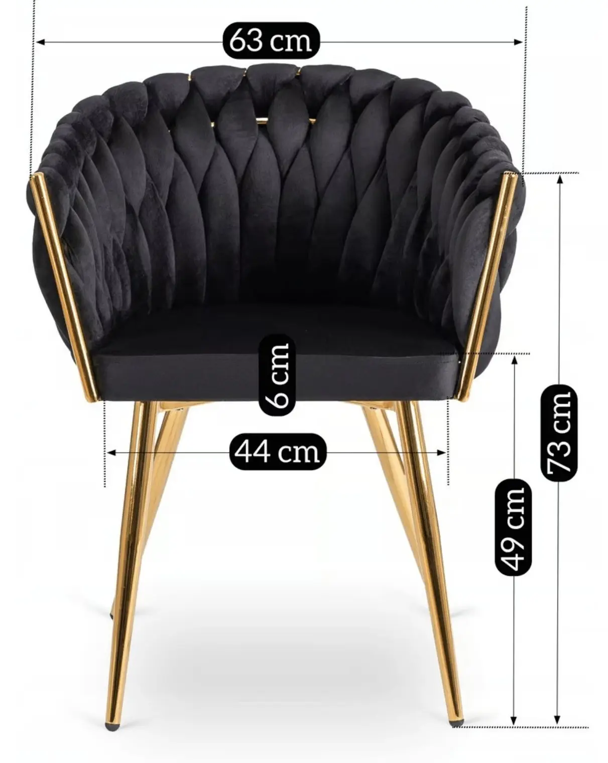 Scaun Mebel Elite Capi (Black/Gold)