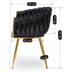 Scaun Mebel Elite Capi (Black/Gold) Thumb