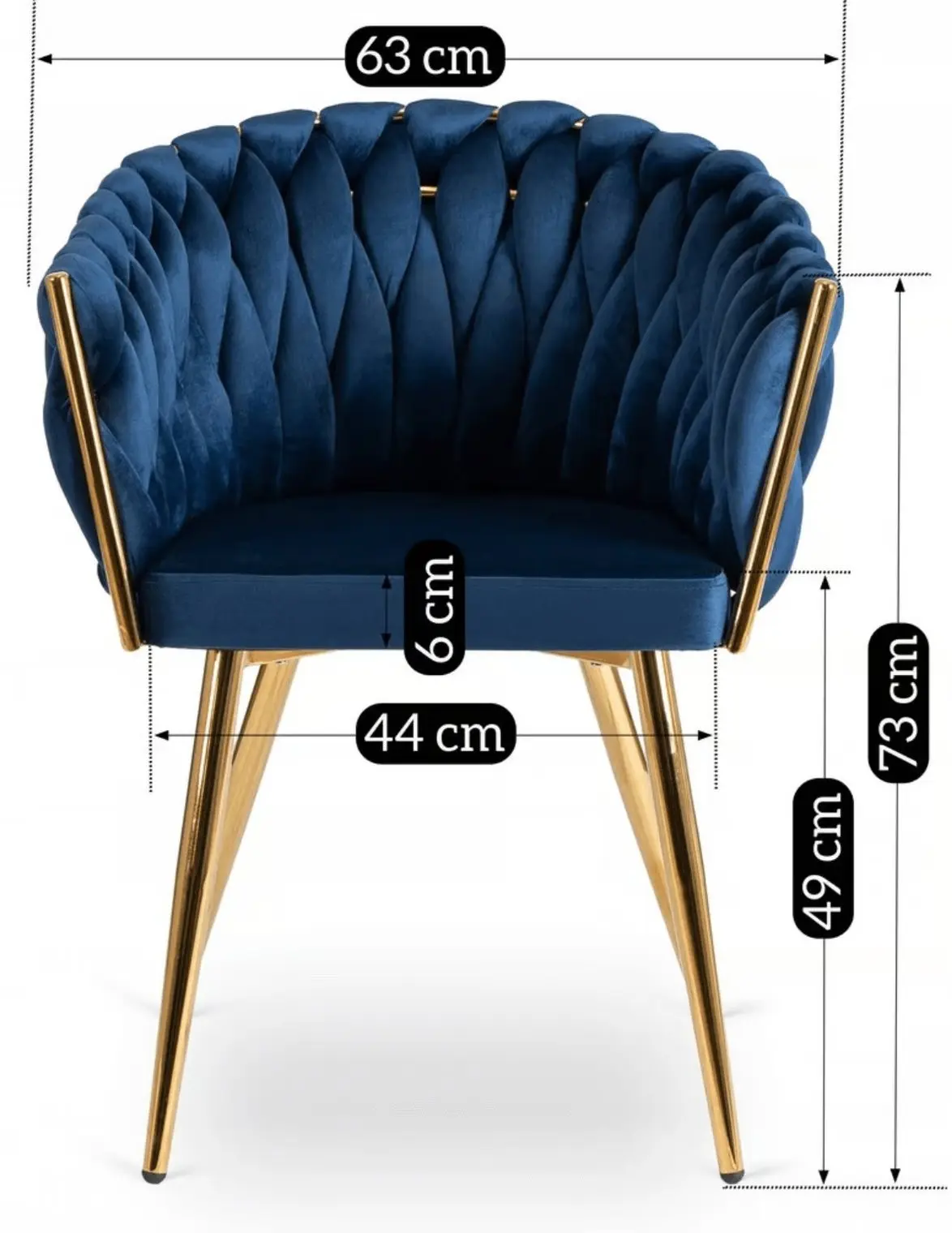 Scaun Mebel Elite Capi (Blue/Gold)