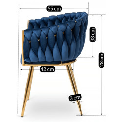 Scaun Mebel Elite Capi (Blue/Gold) Thumb