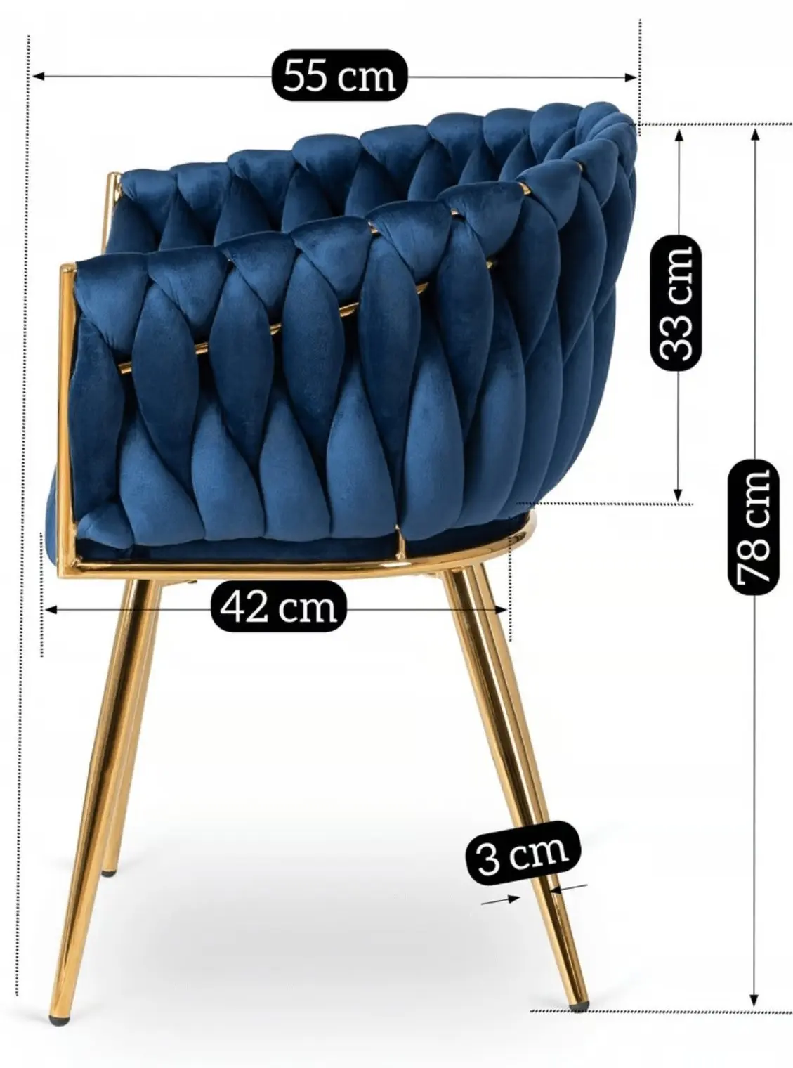 Scaun Mebel Elite Capi (Blue/Gold)