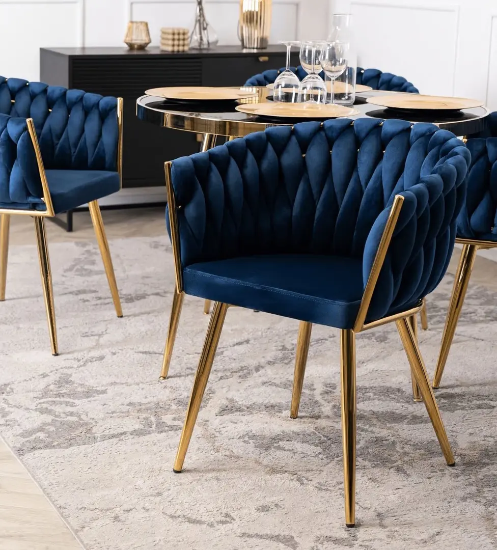 Scaun Mebel Elite Capi (Blue/Gold)