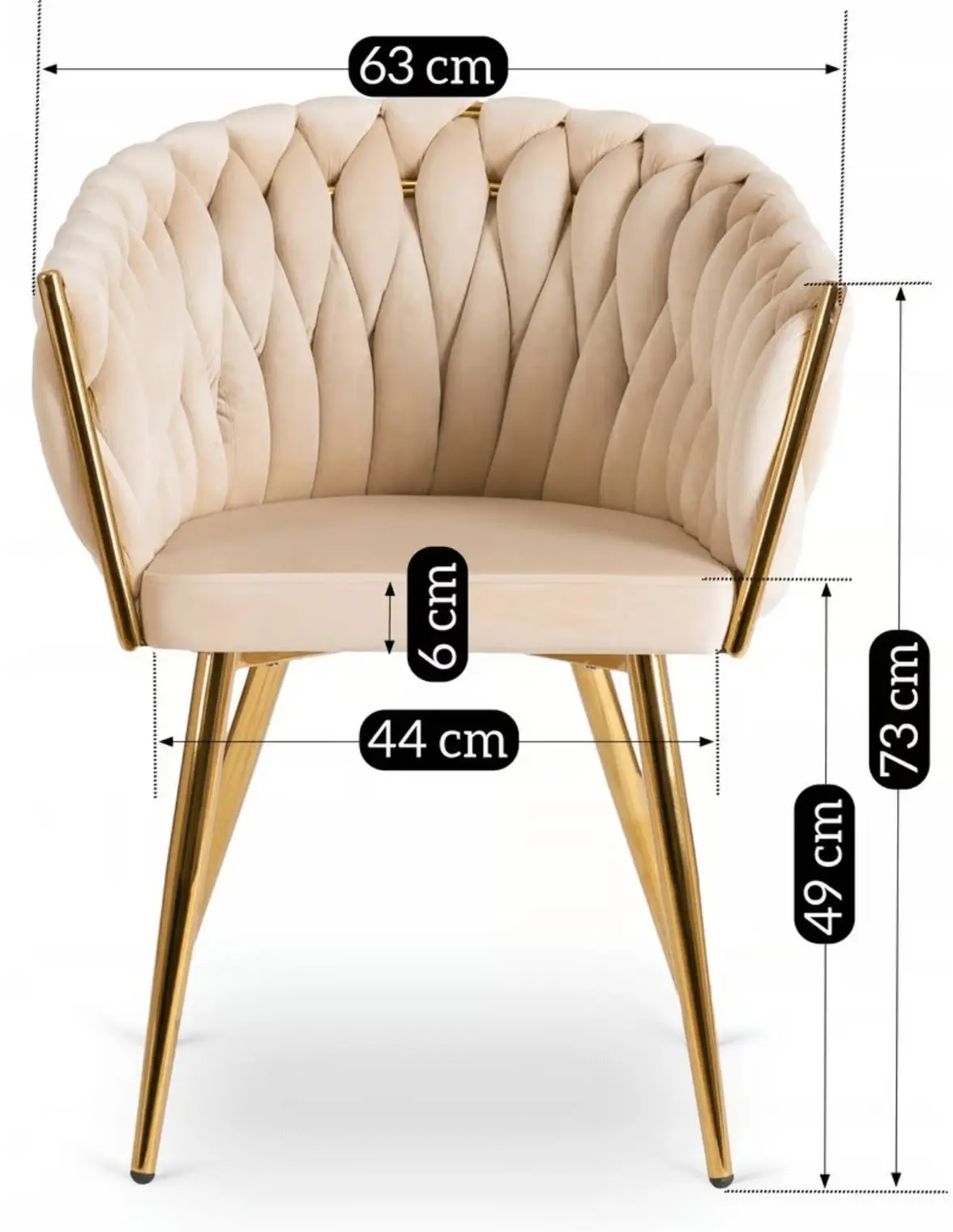 Scaun Mebel Elite Capi (Cream/Gold)