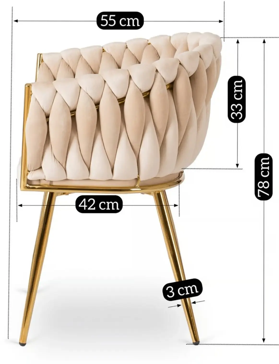 Scaun Mebel Elite Capi (Cream/Gold)