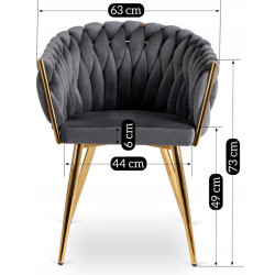 Scaun Mebel Elite Capi (Grey/Gold) Thumb